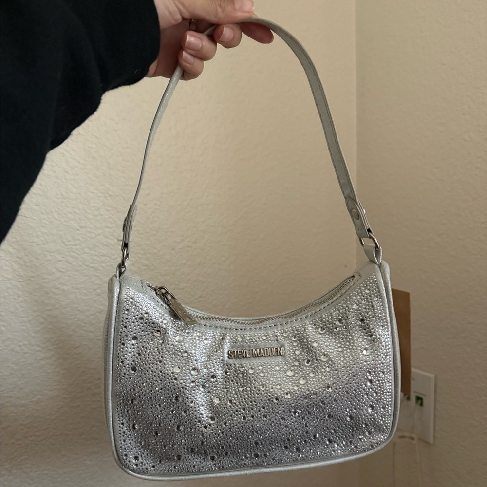 Steve Madden Glittering Silver Shoulder Bag